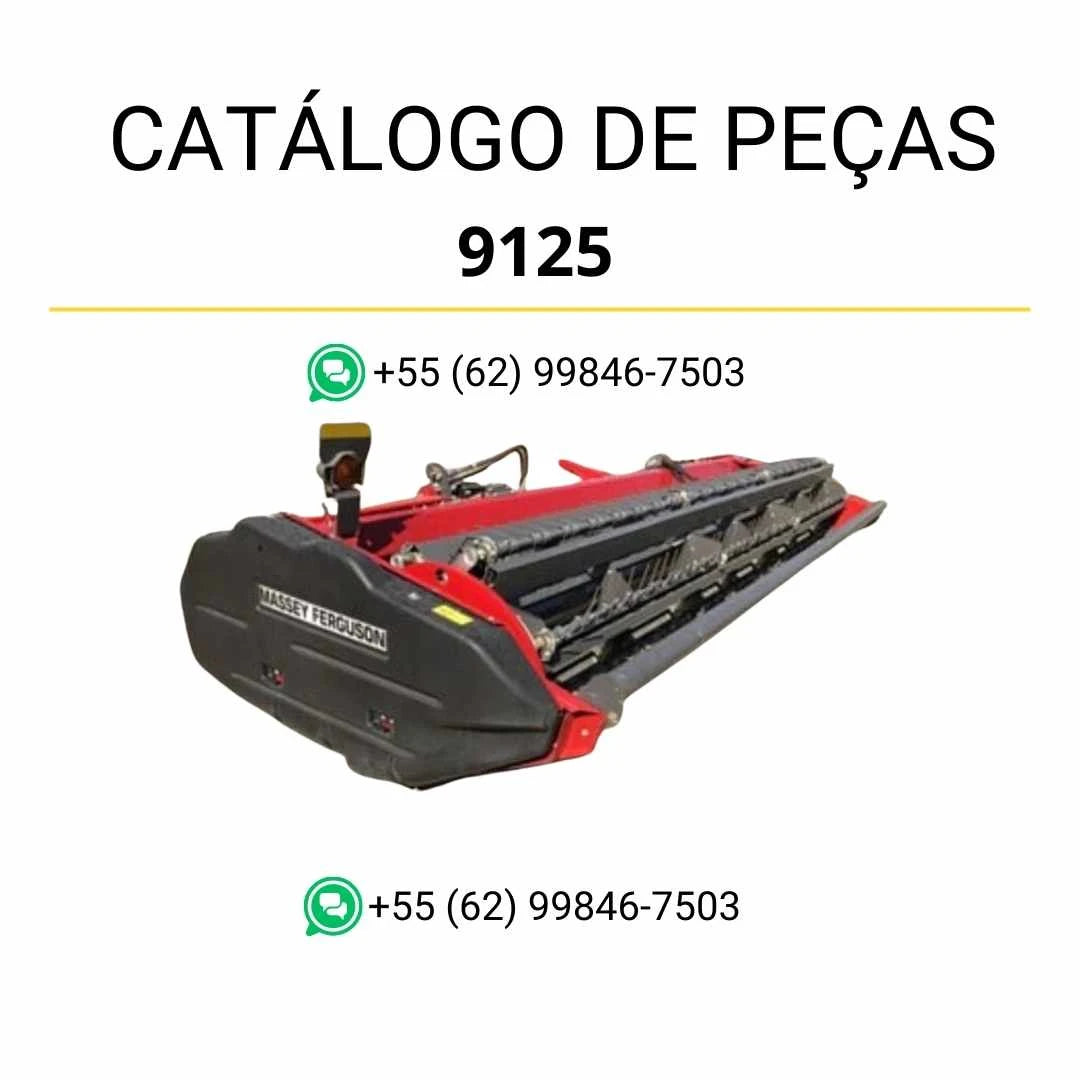 Catálogo de peças PDF Massey Ferguson 9125 Auger Header apresentando códigos OEM e diagramas detalhados para identificação rápida dos conjuntos