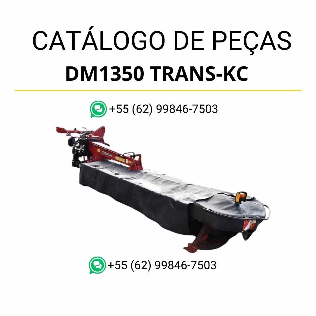 Catálogo de peças Massey Ferguson DM1350 Trans-KC MF AKK em PDF, trazendo ilustrações técnicas e identificação detalhada dos componentes da cortadora