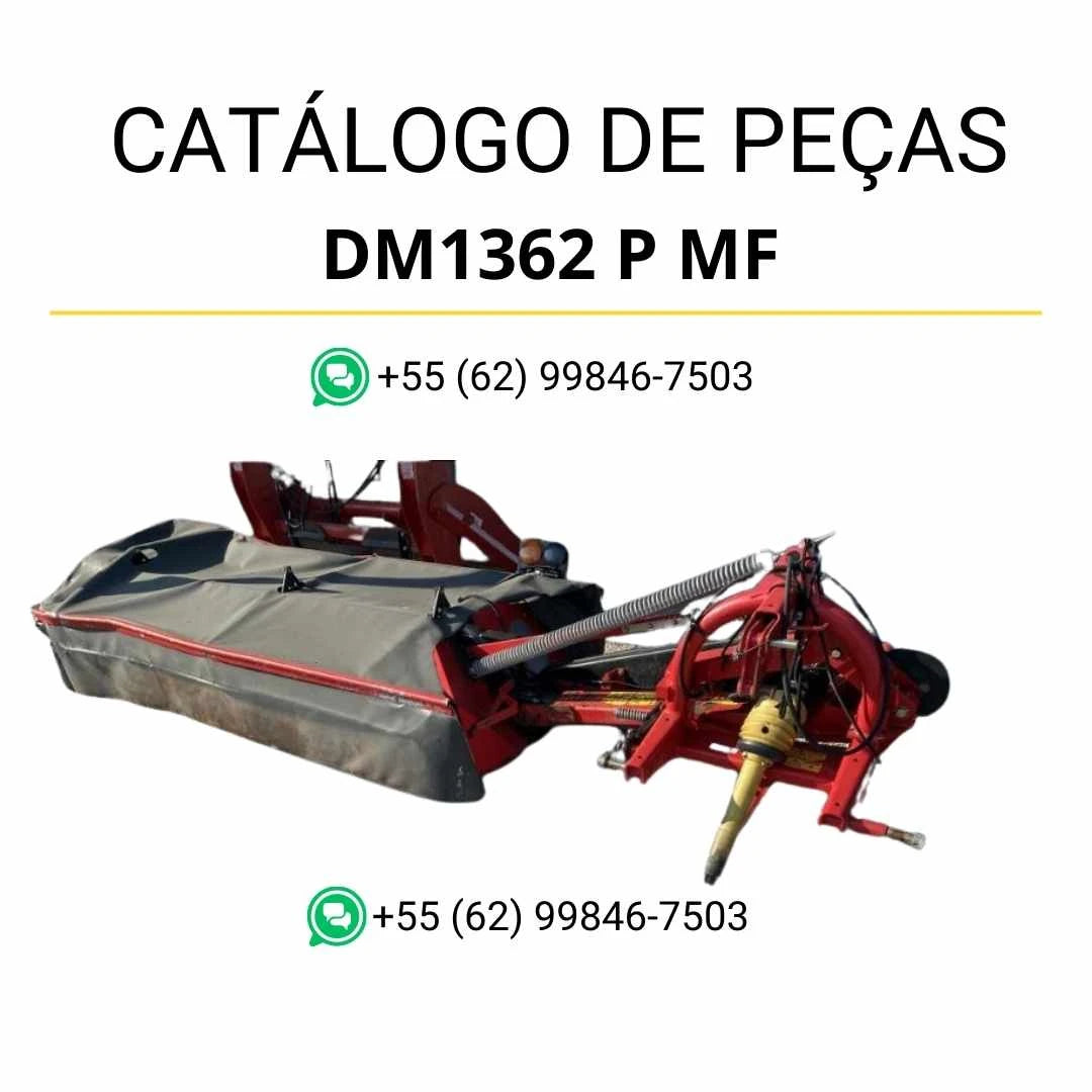 Catálogo de peças Massey Ferguson DM1361 P MF HUA em PDF, com identificação detalhada e ilustrações completas da cortadora