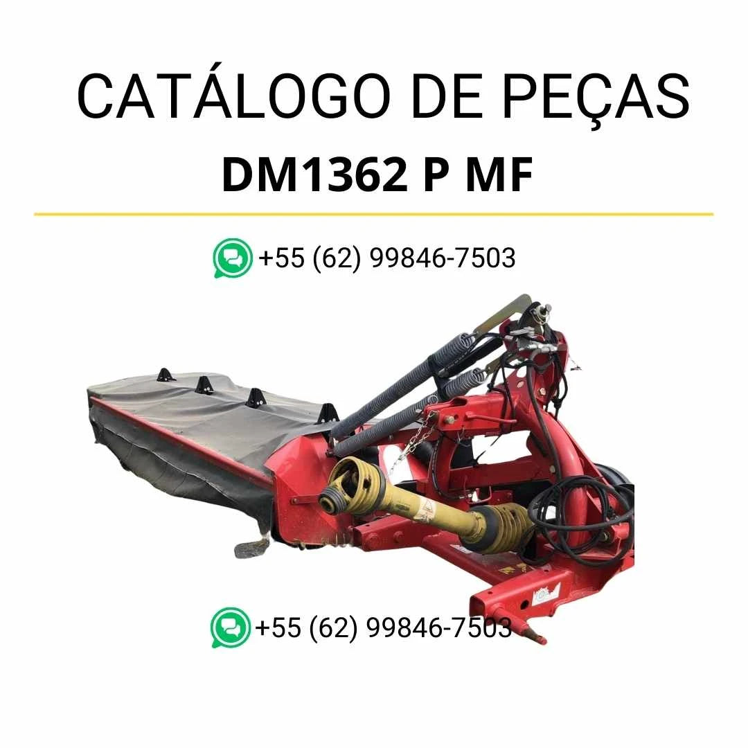 Catálogo de peças Massey Ferguson DM1362 P MF em PDF com lista detalhada de componentes e ilustrações da cortadora