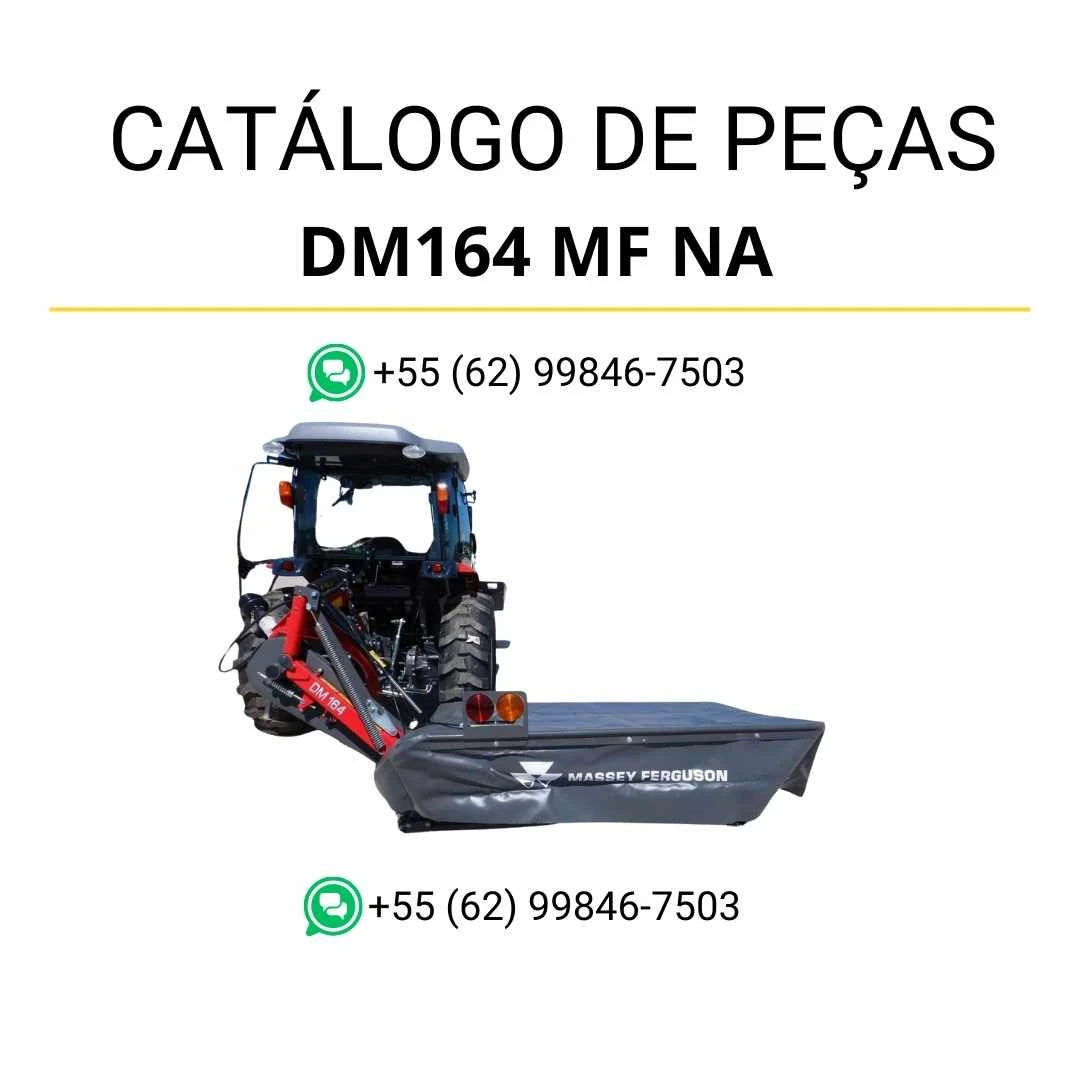 Catálogo de peças Massey Ferguson DM164 MF NA AEL em PDF com diagramas técnicos e identificação detalhada dos componentes da cortadora