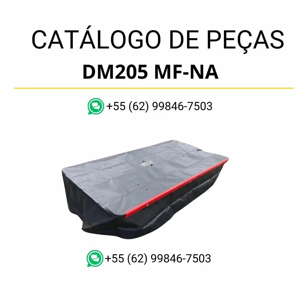 Catálogo de peças Massey Ferguson DM205 MF-NA AEM em PDF com diagramas técnicos e identificação detalhada dos componentes da cortadora