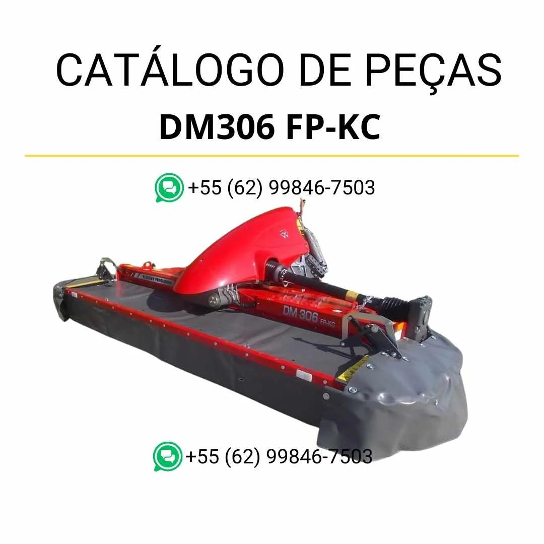 Catálogo de peças Massey Ferguson DM306 FP-KC MF AKL em PDF, trazendo diagramas técnicos e identificação detalhada dos componentes da cortadora