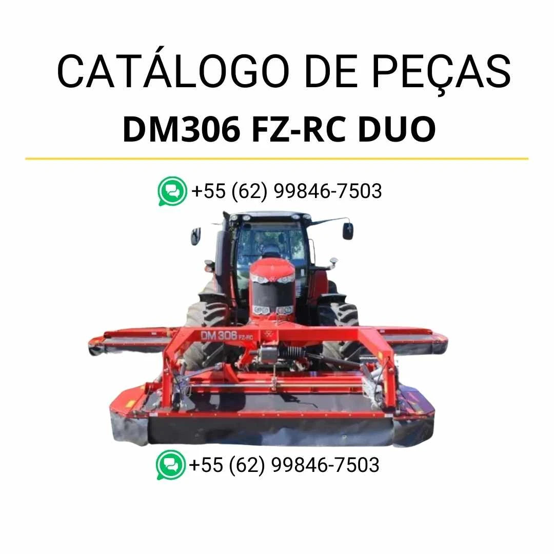 Catálogo de peças Massey Ferguson DM306 FZ RC Duo MF NWV em PDF, com ilustrações técnicas detalhadas e identificação completa dos componentes