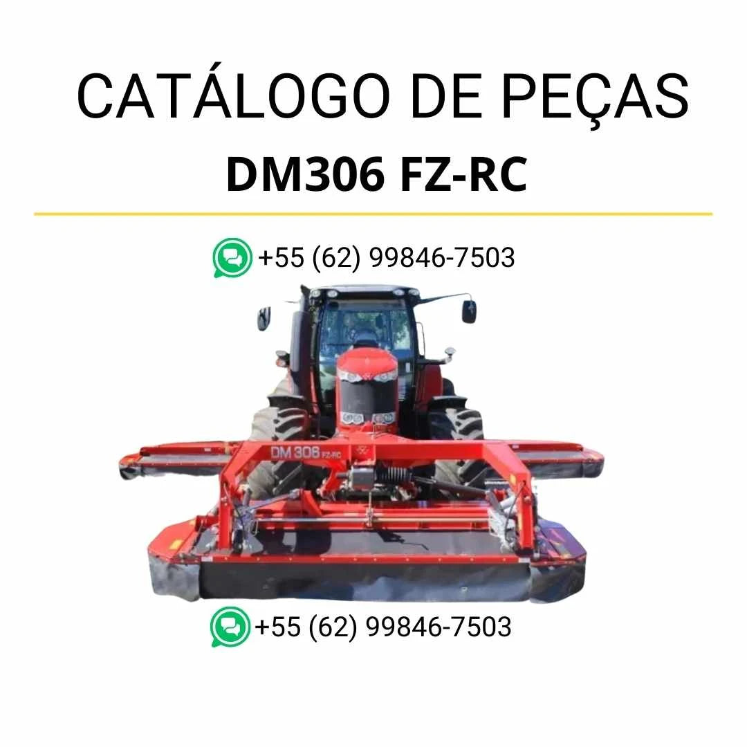 Catálogo de peças Massey Ferguson DM306 FZ RC MF AAS em PDF com ilustrações técnicas detalhadas e identificação completa dos componentes