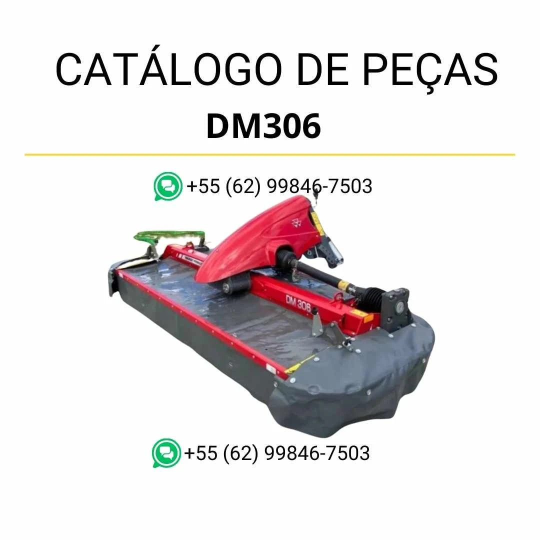 Catálogo de peças Massey Ferguson DM306 MF NWP em PDF, com ilustrações técnicas e identificação completa dos conjuntos da cortadora
