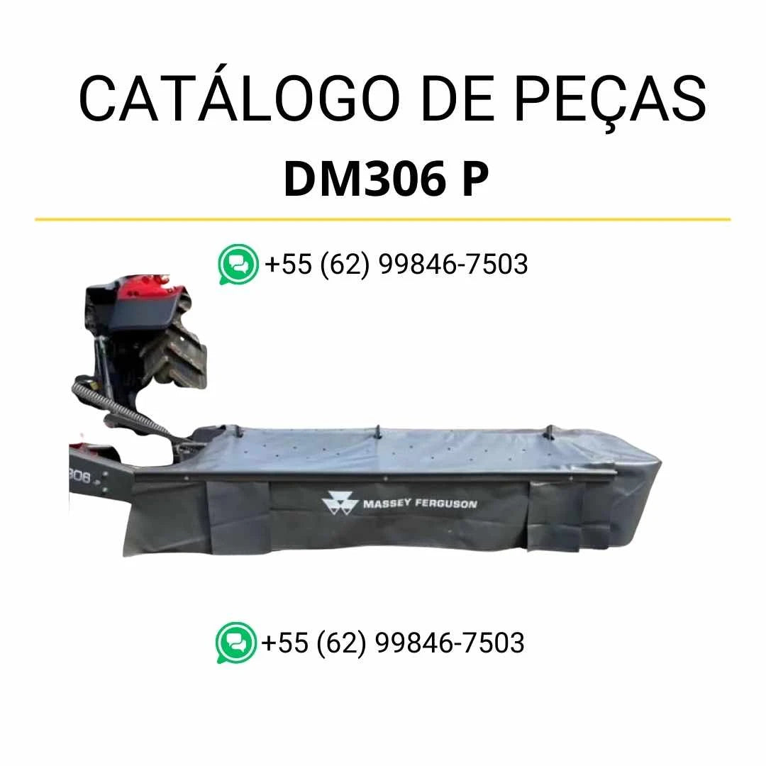 Catálogo de peças Massey Ferguson DM306 P MF NA NZK em PDF, com ilustrações técnicas e identificação completa dos componentes da cortadora