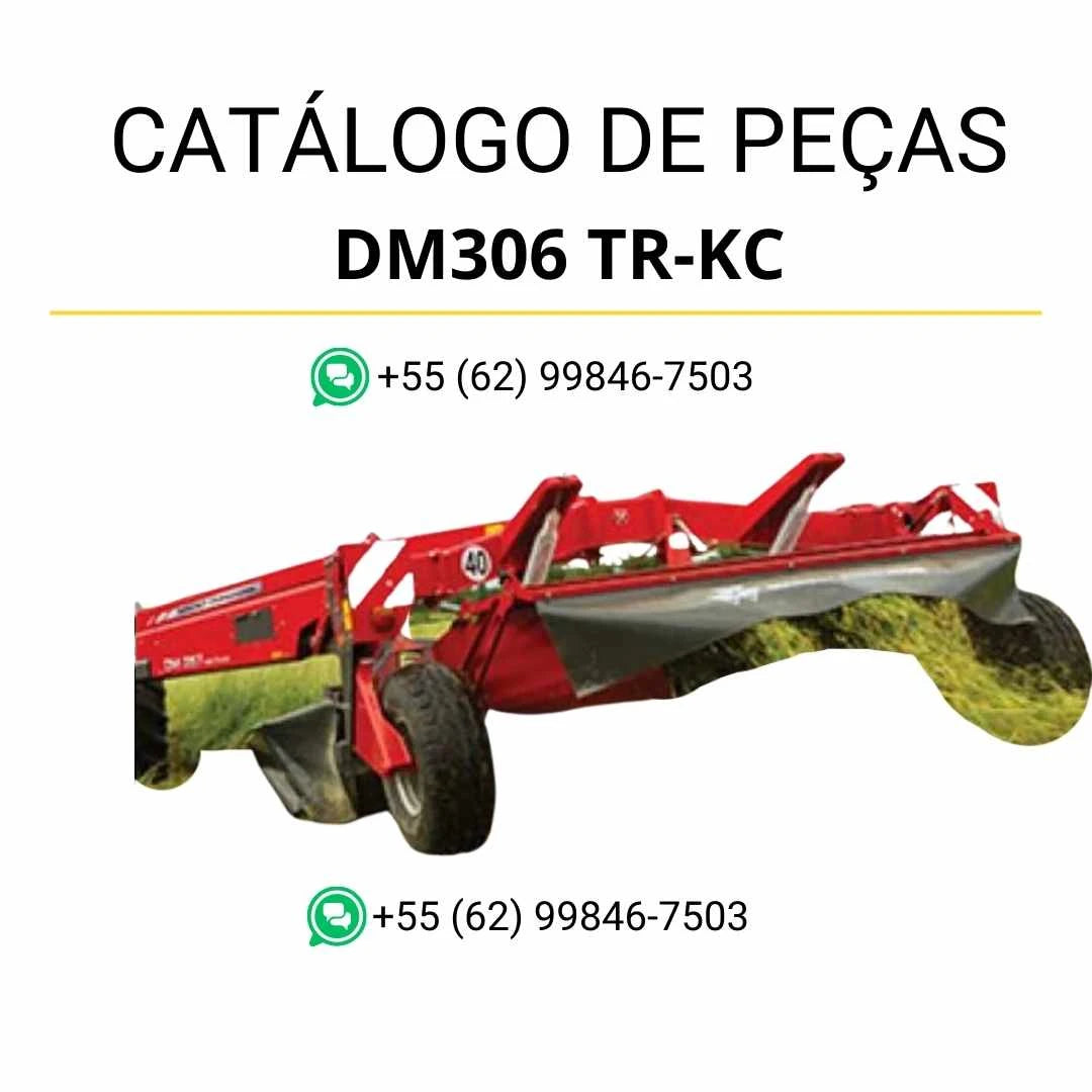 Catálogo de peças Massey Ferguson DM306 TR KC AKI em PDF, com diagramas técnicos e identificação detalhada dos componentes da cortadora
