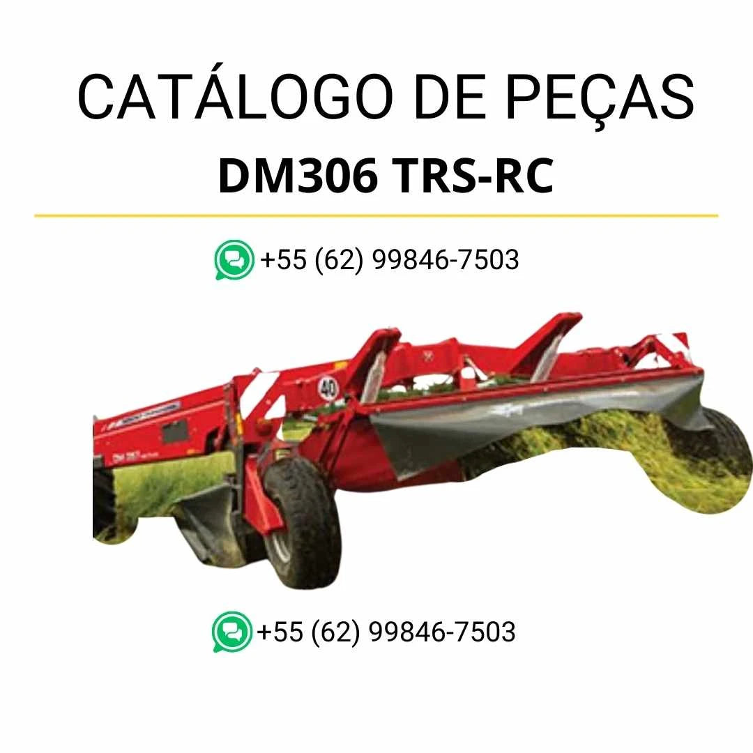 Catálogo de peças Massey Ferguson DM306 TRS RC AHY em PDF, trazendo ilustrações técnicas e identificação completa dos componentes da cortadora