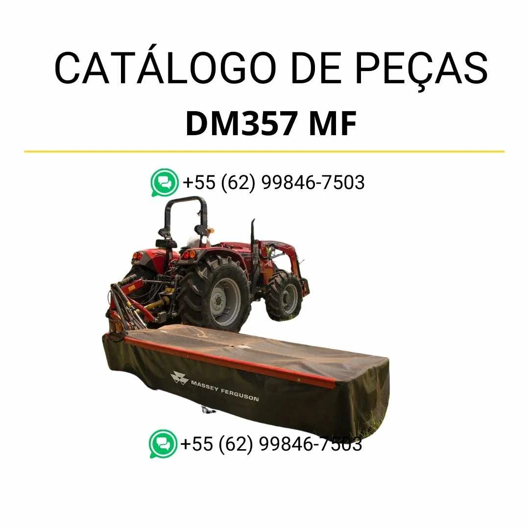 Catálogo de peças Massey Ferguson DM357 MF NWR em PDF com ilustrações técnicas e identificação completa dos componentes da cortadora