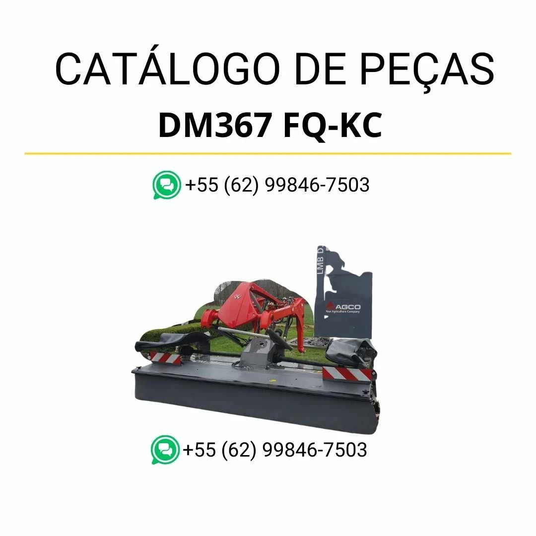 Catálogo de peças Massey Ferguson DM367 FQ-KC MF Cortadora em PDF com diagramas técnicos e identificação completa dos componentes