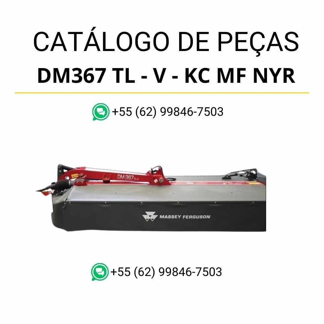 Catálogo de peças Massey Ferguson DM367 TL-V KC MF NYR em PDF com diagramas técnicos e identificação completa dos componentes