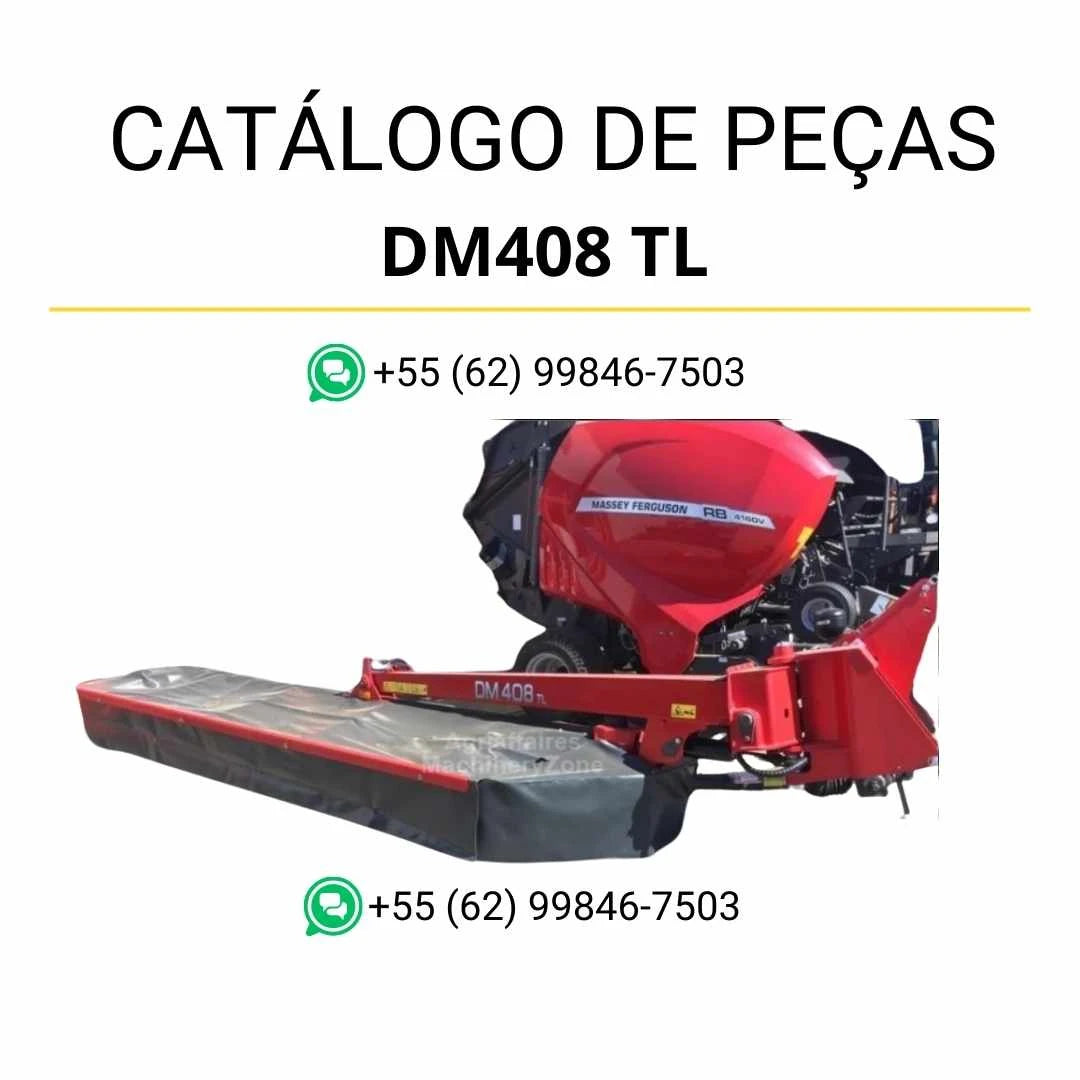Catálogo de peças Massey Ferguson DM408 TL MF AAM Cortadora em PDF com ilustrações técnicas e identificação detalhada dos componentes