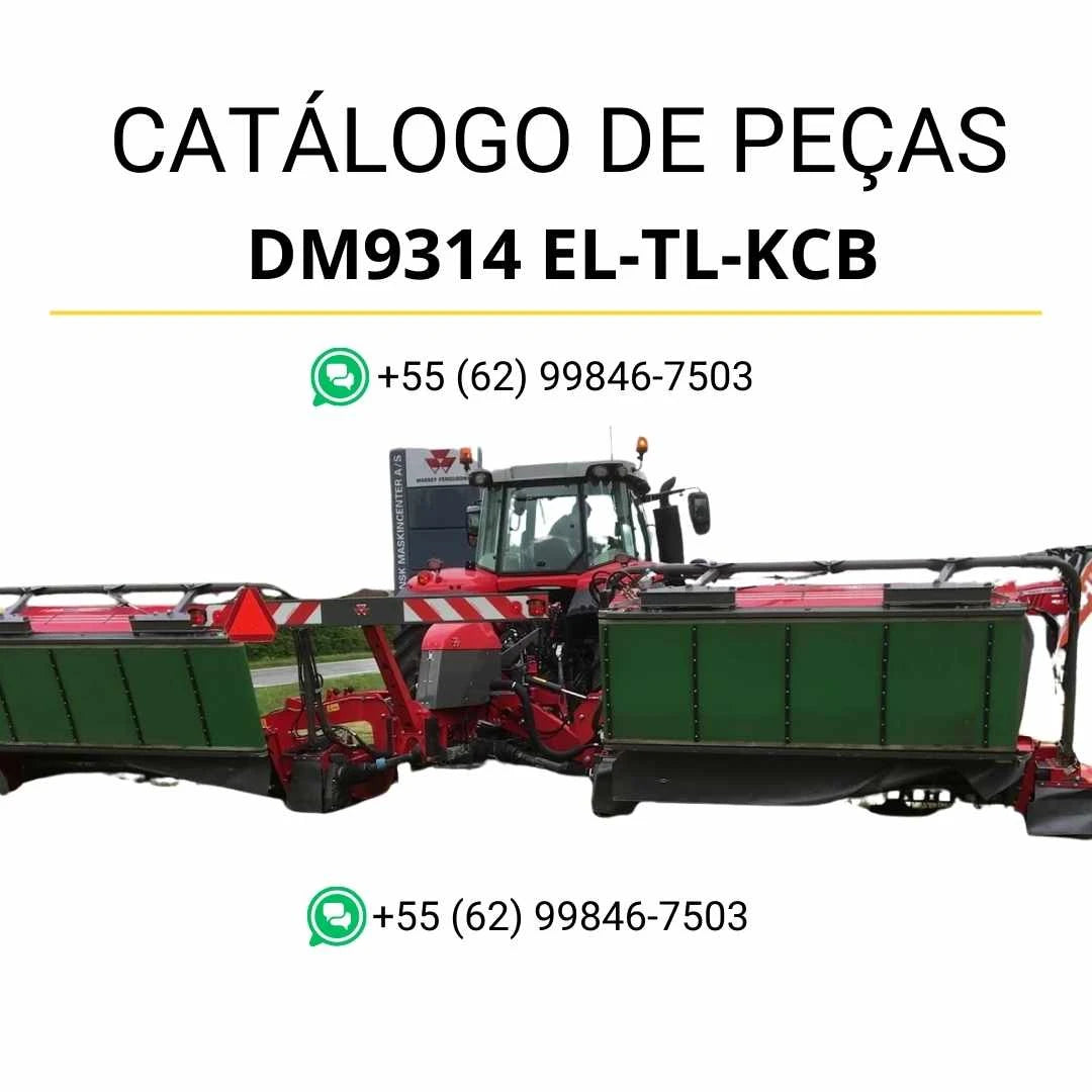 Catálogo de peças Massey Ferguson DM9314 EL TL KCB AHU Cortadora em PDF com diagramas técnicos e identificação completa dos componentes