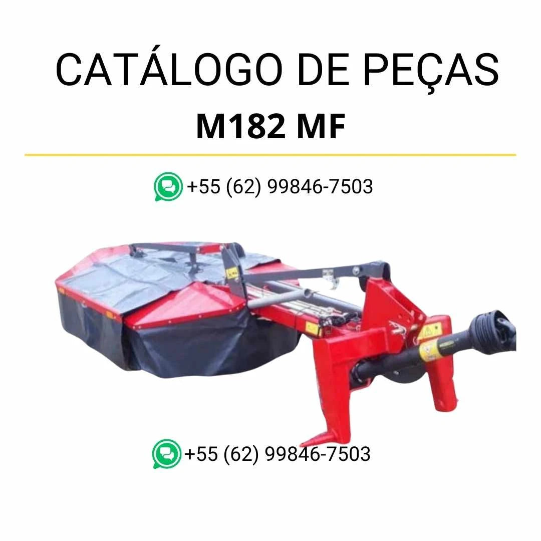 Catálogo de peças Massey Ferguson M182 MF NUN Cortadora em PDF com ilustrações técnicas e identificação completa dos componentes
