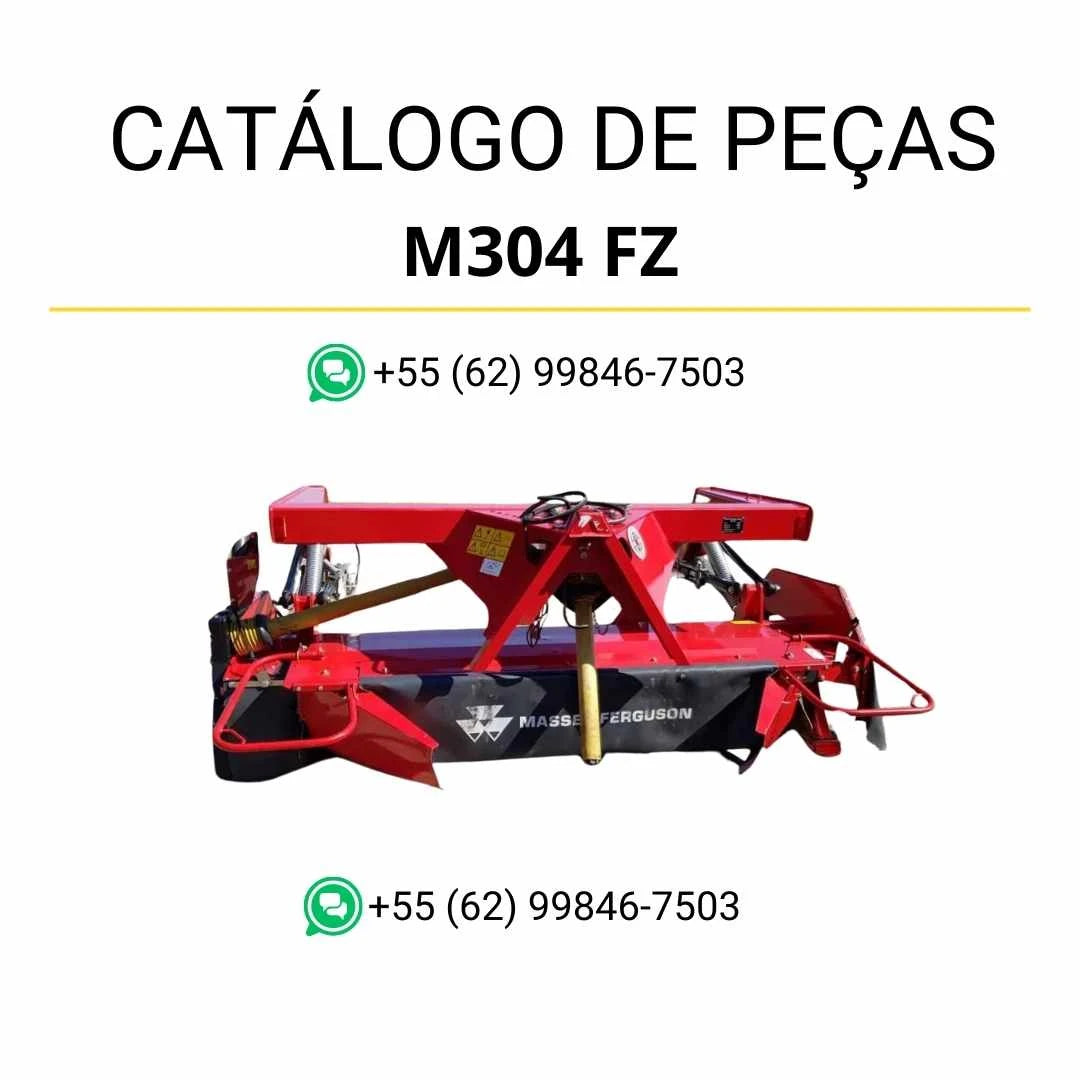 Catálogo de peças Massey Ferguson M304 FZ NUS Cortadora em PDF com ilustrações técnicas e identificação detalhada dos componentes