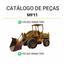 Catálogo de peças PDF Massey Ferguson MF11 para carregadeira, com diagramas detalhados e identificação completa de componentes originais.