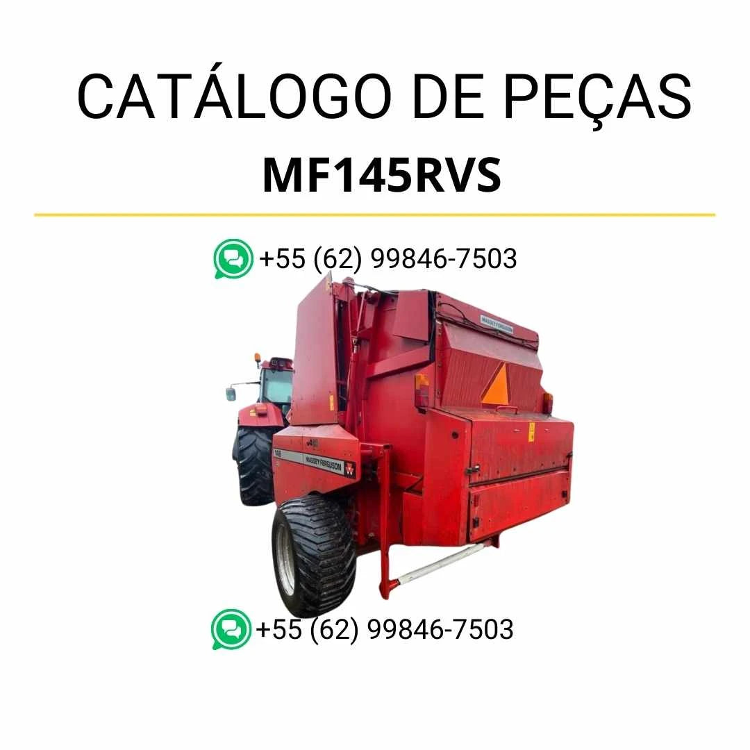 Catálogo de peças Massey Ferguson MF145RVS Enfardadeira Redonda em PDF com diagramas ilustrados e identificação detalhada dos componentes