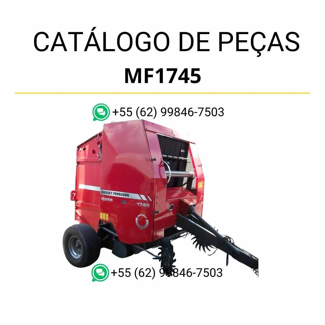 Catálogo de peças Massey Ferguson MF1745 Enfardadeira em PDF com ilustrações técnicas e identificação completa dos conjuntos e componentes