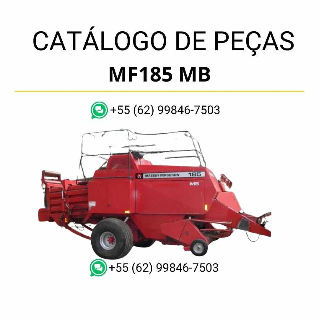 Catálogo de peças Massey Ferguson MF185 MB Enfardadeira em PDF com ilustrações técnicas e identificação completa dos conjuntos e componentes