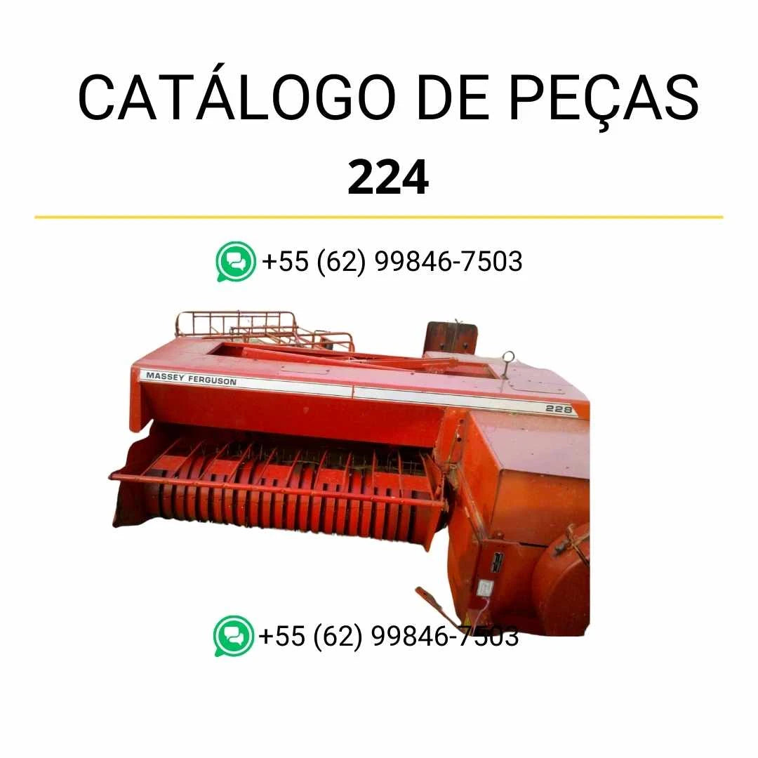Catálogo de peças Massey Ferguson MF220, MF224 e MF228 Enfardadeira em PDF com diagramas detalhados e identificação dos componentes