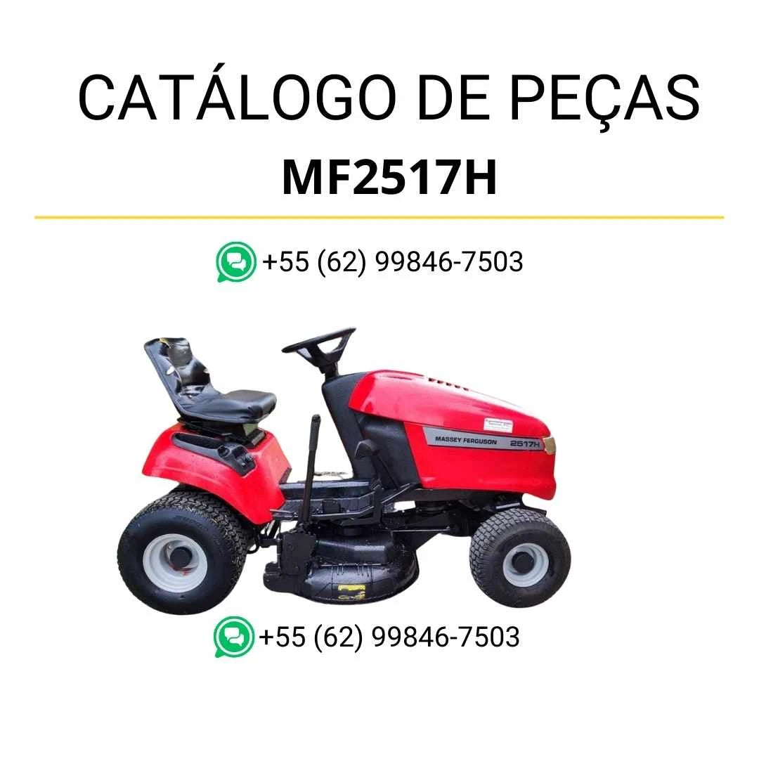 Catálogo de peças Massey Ferguson MF2517H cortador em PDF, com diagramas ilustrados e identificação completa dos componentes mecânicos.