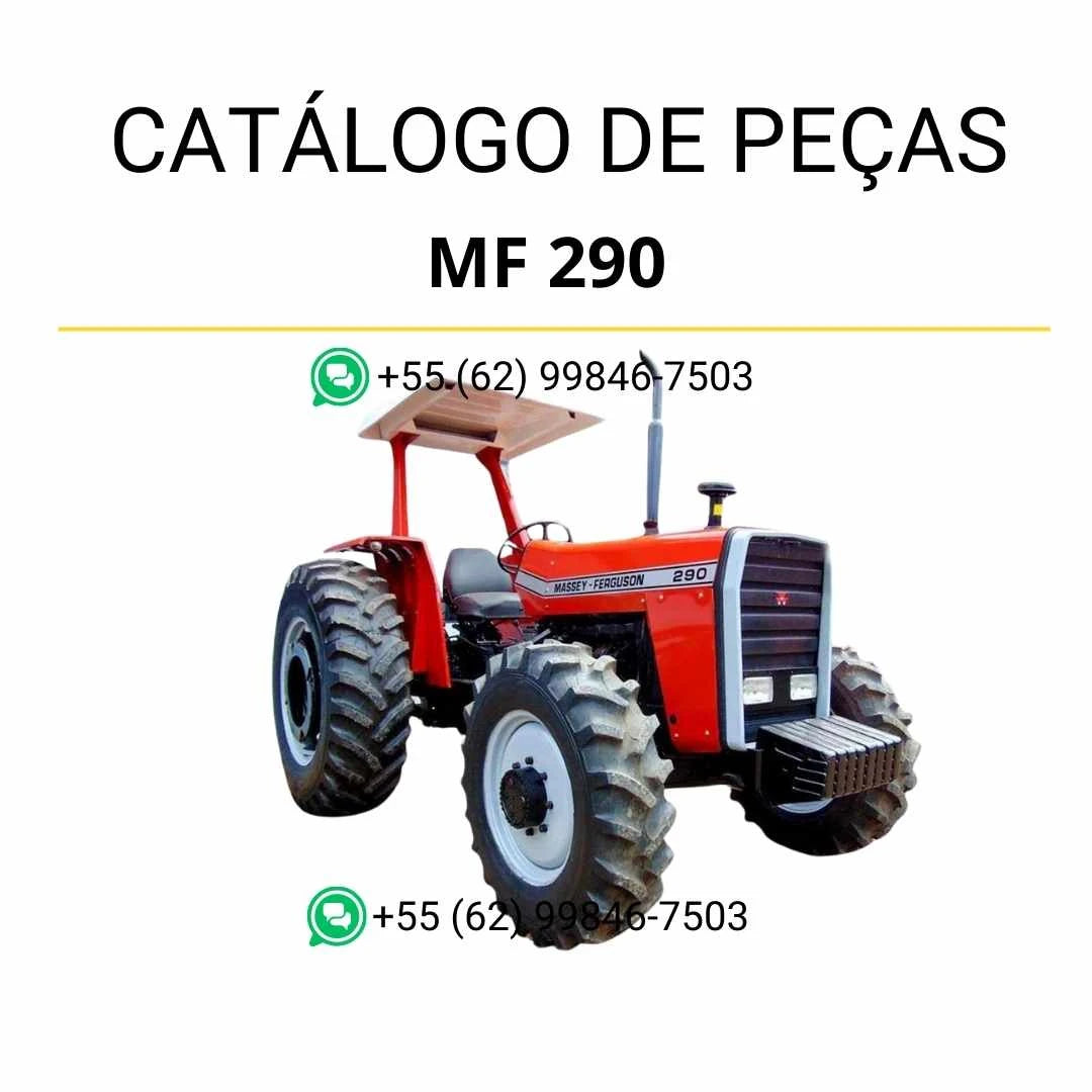 Catálogo de peças Massey Ferguson MF 290 em PDF com diagramas técnicos e identificação detalhada dos componentes do trator