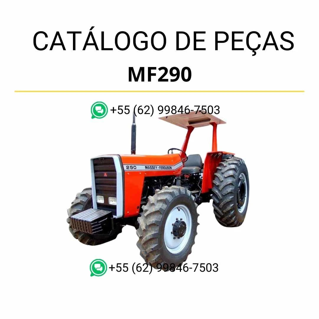 Catálogo de peças Massey Ferguson MF 290 em PDF, com diagramas detalhados e lista completa de componentes do trator
