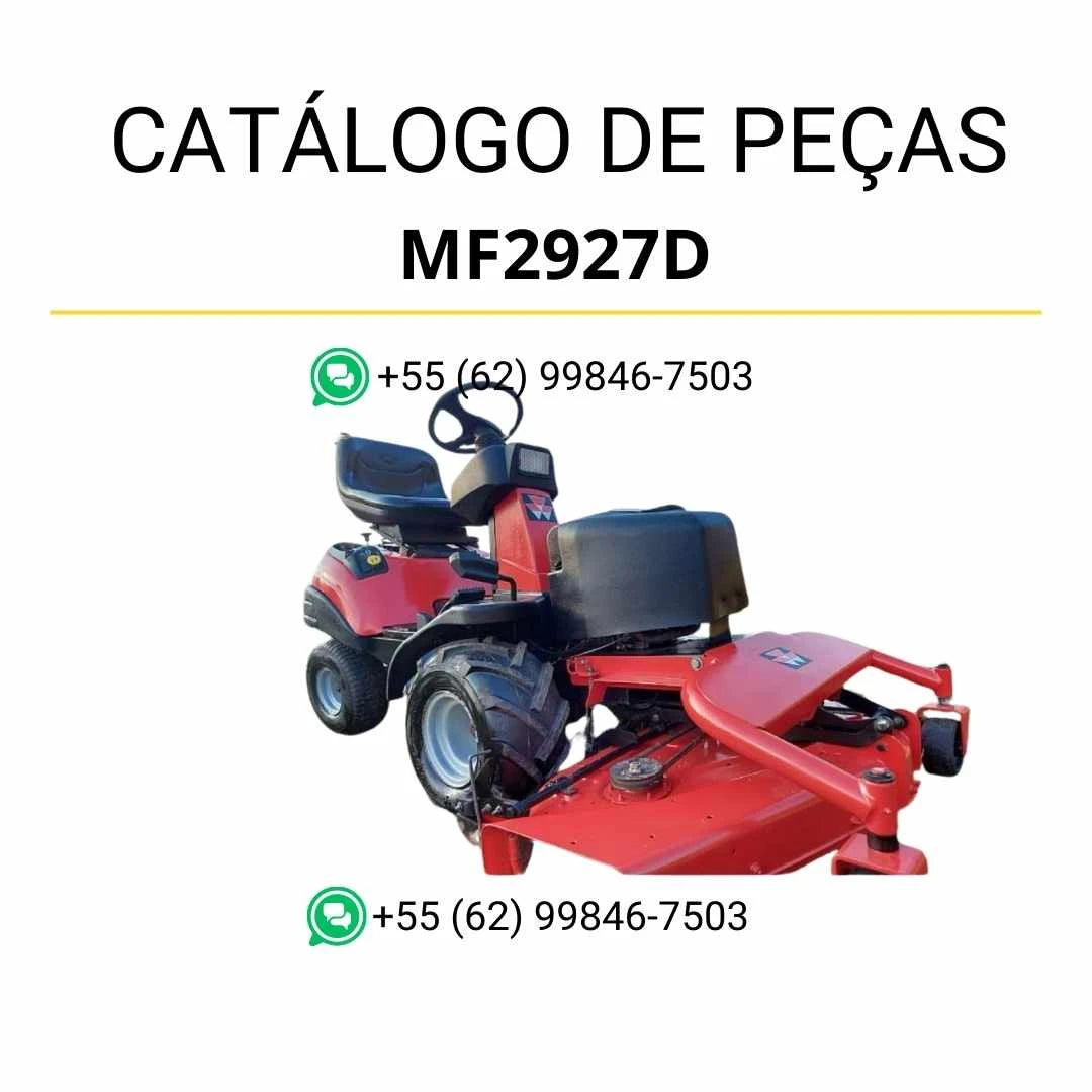 Catálogo de peças Massey Ferguson MF2927D Diesel cortador em PDF, com diagramas técnicos detalhados e identificação completa dos componentes.