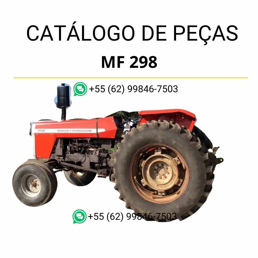 Catálogo de peças Massey Ferguson MF 298 em PDF com ilustrações técnicas e identificação detalhada dos componentes do trator