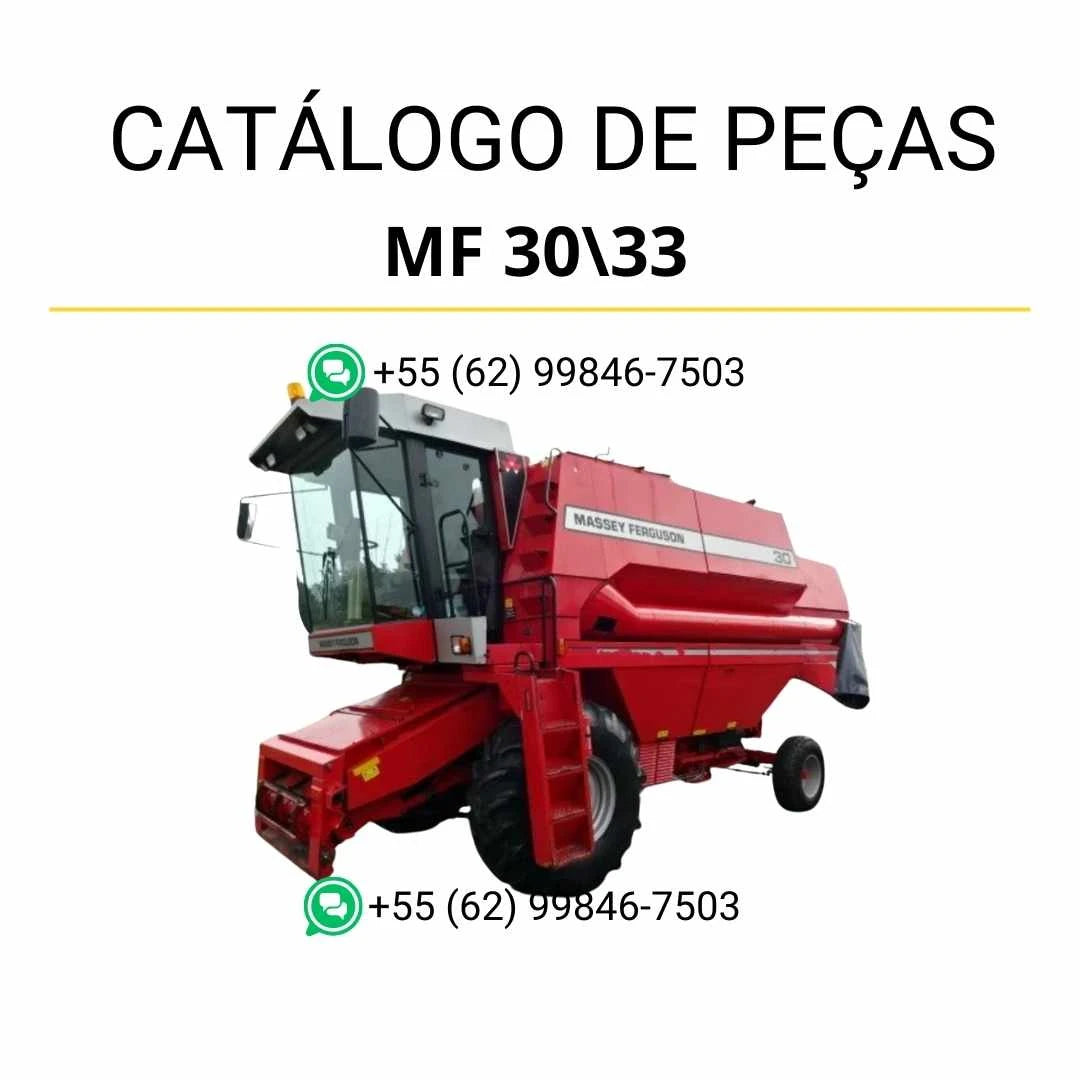 Catálogo de peças Massey Ferguson MF 3033 Combine em PDF com vistas explodidas e identificação completa dos sistemas da colheitadeira