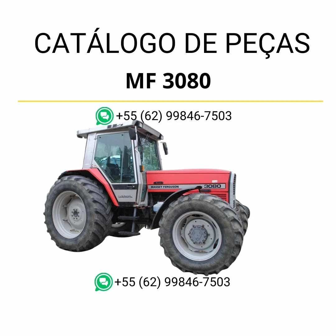 Catálogo de peças Massey Ferguson MF 3080 em PDF com ilustrações técnicas detalhadas e identificação completa dos componentes do trator