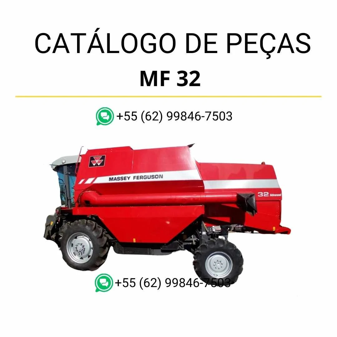 Catálogo de peças Massey Ferguson MF 32 BR em PDF com diagramas detalhados e identificação completa dos componentes da colheitadeira