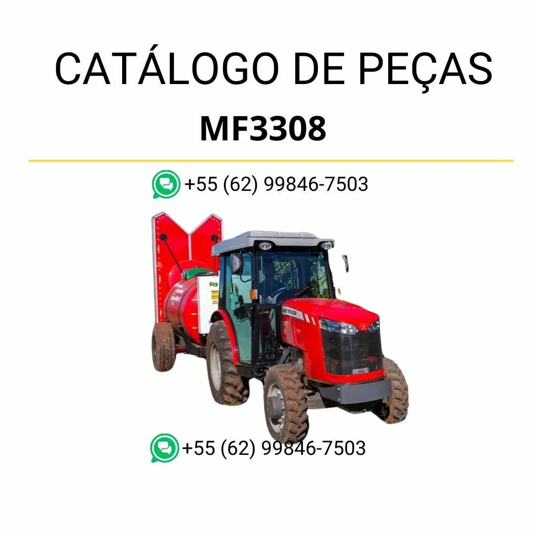 Catálogo de peças PDF Massey Ferguson MF 3308 Tier 3 para trator, com ilustrações técnicas e identificação completa de componentes.