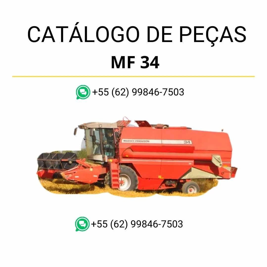 Catálogo de peças Massey Ferguson MF 34 Combine em PDF com vistas explodidas e identificação técnica completa dos componentes da colheitadeira