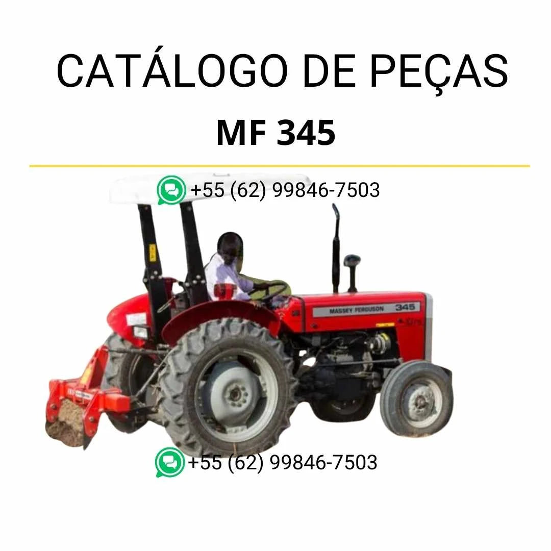 Catálogo de peças Massey Ferguson MF 345 em PDF com diagramas técnicos e identificação completa dos componentes do trator