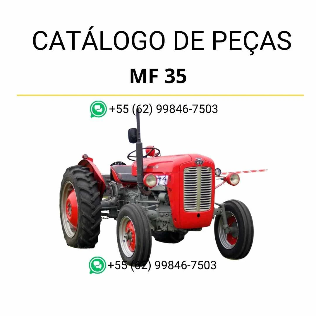 Catálogo de peças Massey Ferguson MF 35 em PDF com vistas explodidas e identificação completa dos componentes do trator