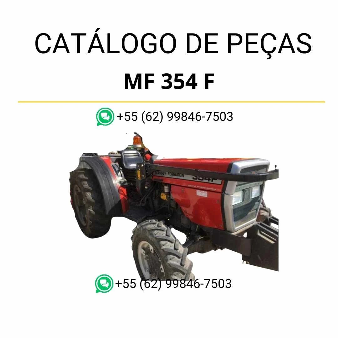 Catálogo de peças Massey Ferguson MF 354 F em PDF com vistas explodidas e identificação detalhada dos componentes do trator
