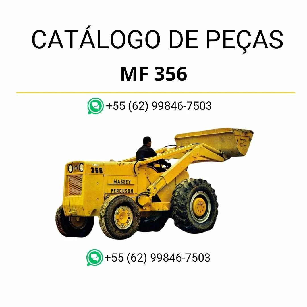 Catálogo de peças Massey Ferguson MF 356 em PDF com ilustrações técnicas e identificação detalhada dos componentes do trator