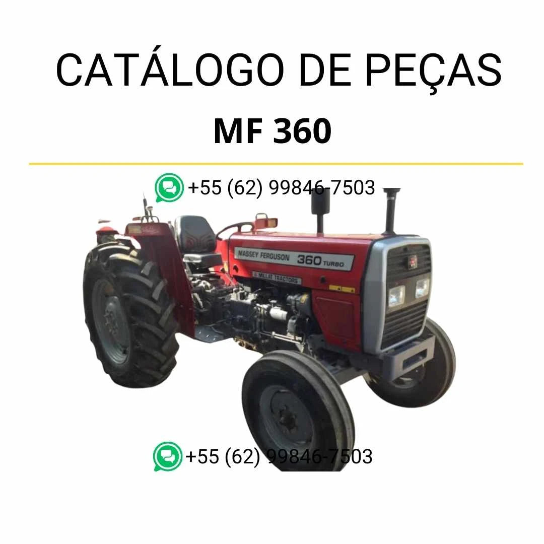 Catálogo de peças Massey Ferguson MF 360 em PDF com diagramas técnicos e identificação detalhada dos componentes do trator