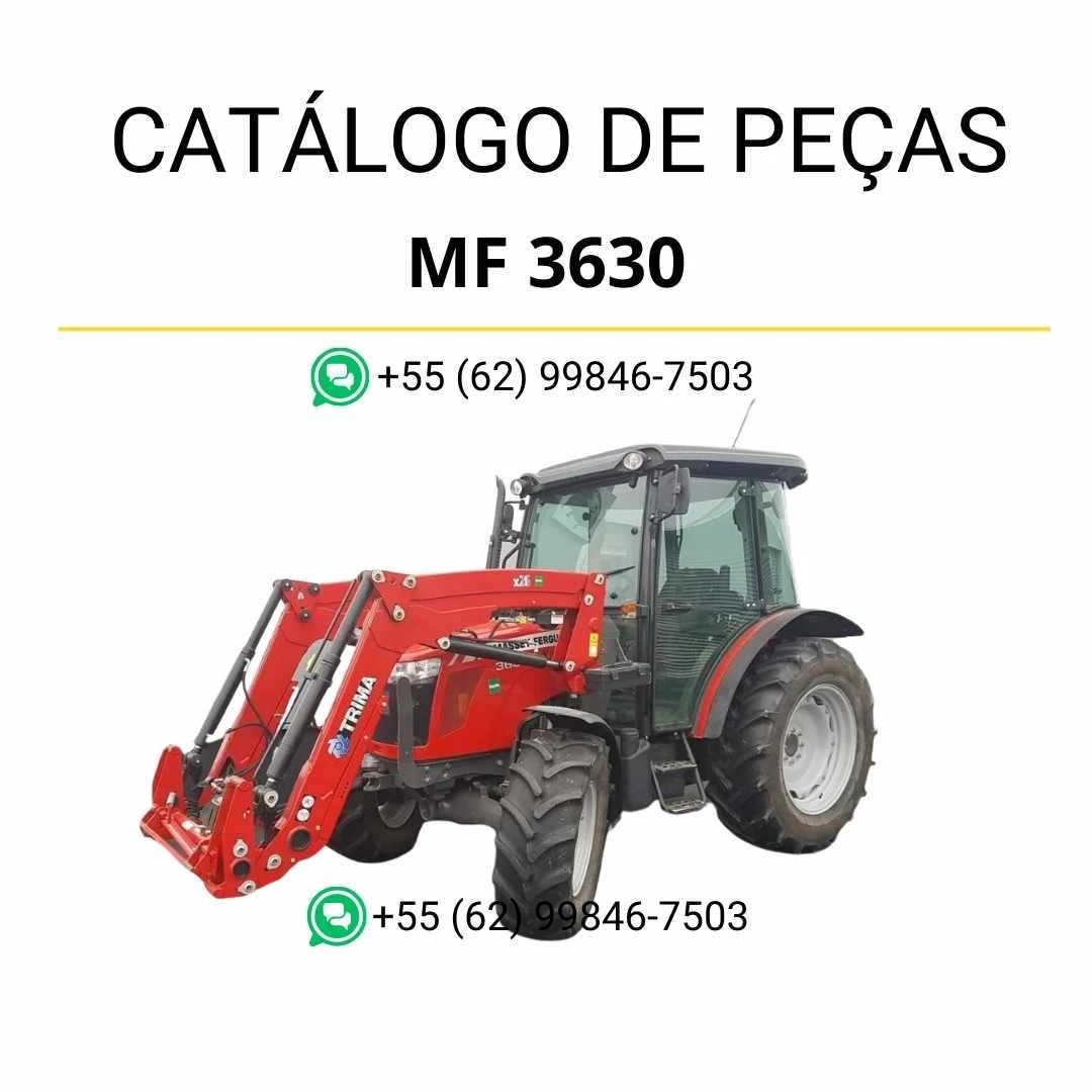 Catálogo de peças Massey Ferguson MF 3630 em PDF com diagramas completos e identificação detalhada dos componentes do trator