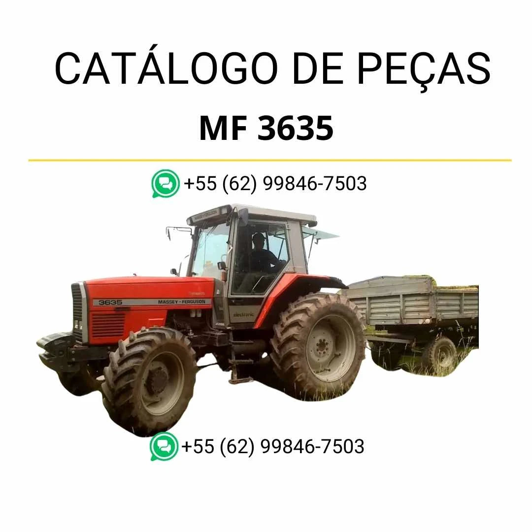 Catálogo de peças Massey Ferguson MF 3635 em PDF com vistas explodidas e identificação completa dos componentes do trator