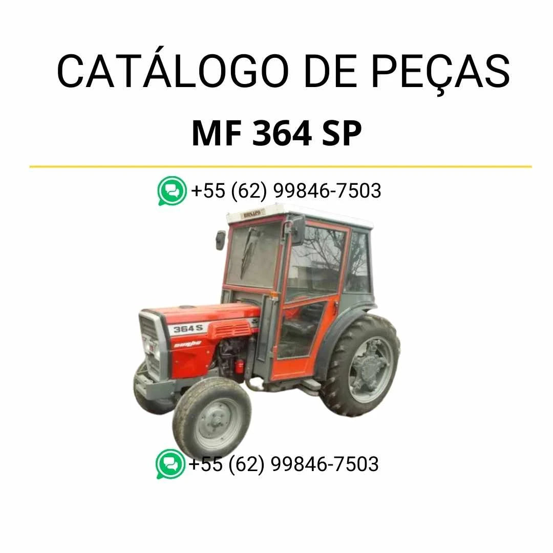 Catálogo de peças Massey Ferguson MF 364 SP, FP, AP e GE em PDF com diagramas completos e identificação técnica dos componentes