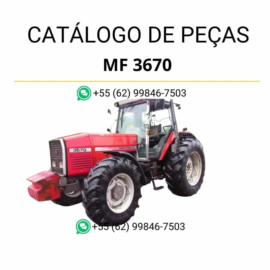 Catálogo de peças Massey Ferguson MF 3670 em PDF com ilustrações detalhadas e identificação completa dos componentes do trator
