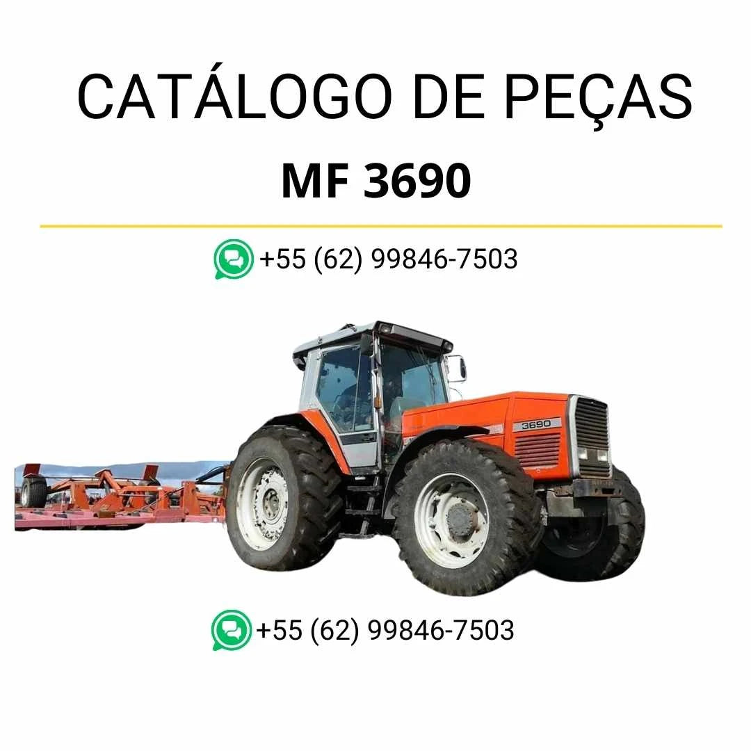 Catálogo de peças Massey Ferguson MF 3690 em PDF com vistas explodidas e identificação completa dos componentes do trator