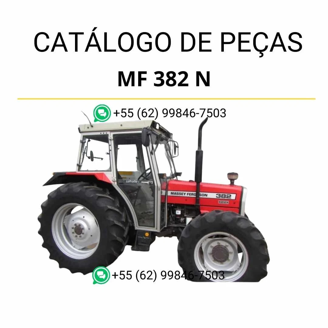 Catálogo de peças Massey Ferguson MF 382 N em PDF com diagramas detalhados e identificação completa dos componentes do trator