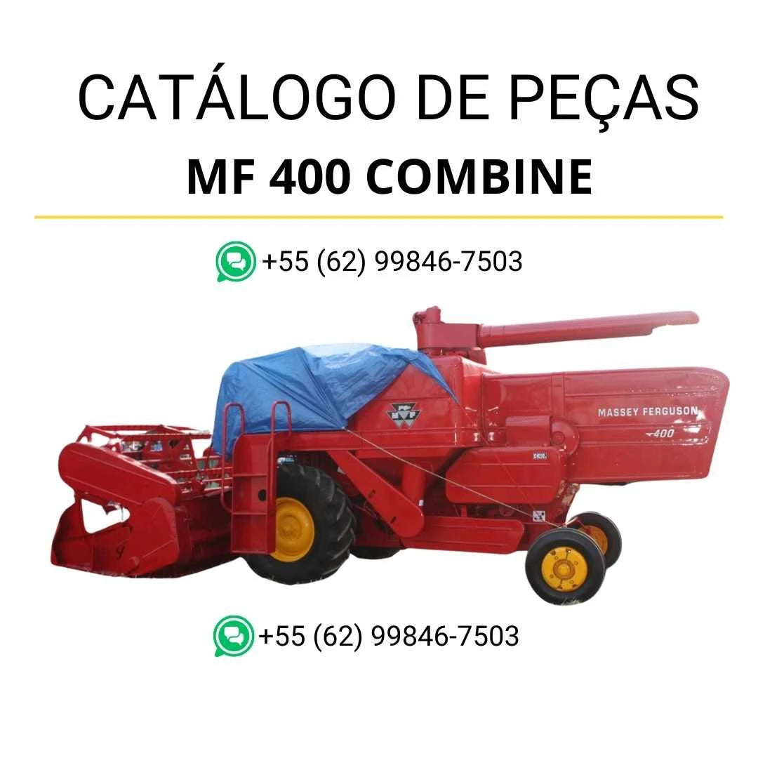 Catálogo de peças Massey Ferguson MF 400 Combine em PDF com diagramas detalhados e identificação completa dos componentes da colheitadeira