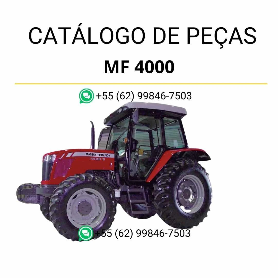Catálogo de peças Massey Ferguson MF 4000 em PDF com ilustrações técnicas, listas de componentes e vistas explodidas do trator