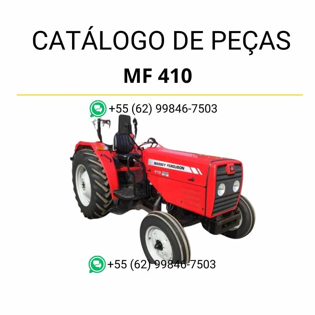 Catálogo de peças Massey Ferguson MF 410/420 em PDF, com vistas explodidas e componentes originais detalhados do trator