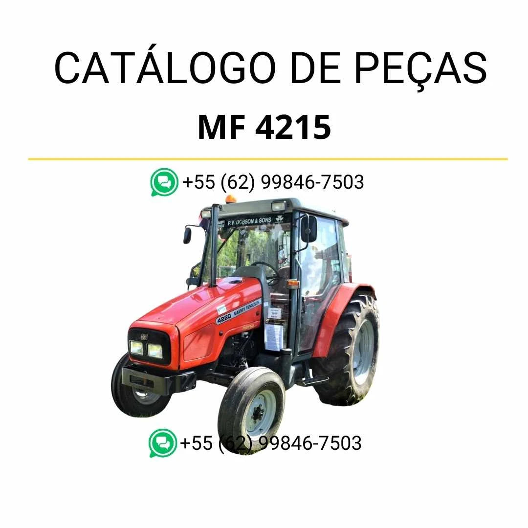 Catálogo de peças Massey Ferguson MF 4215/4220 em PDF, com diagramas técnicos, listas de componentes e vistas explodidas do trator